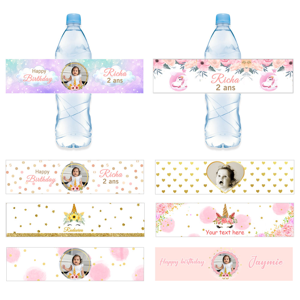 Wedding Water Supply - Unicorn Happy Birthday Party Water Bottle