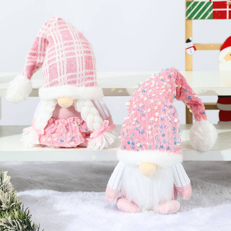 Table Runner Sequin - Christmas Gnome Plush Decorations,Elf Dwarf Gnomes