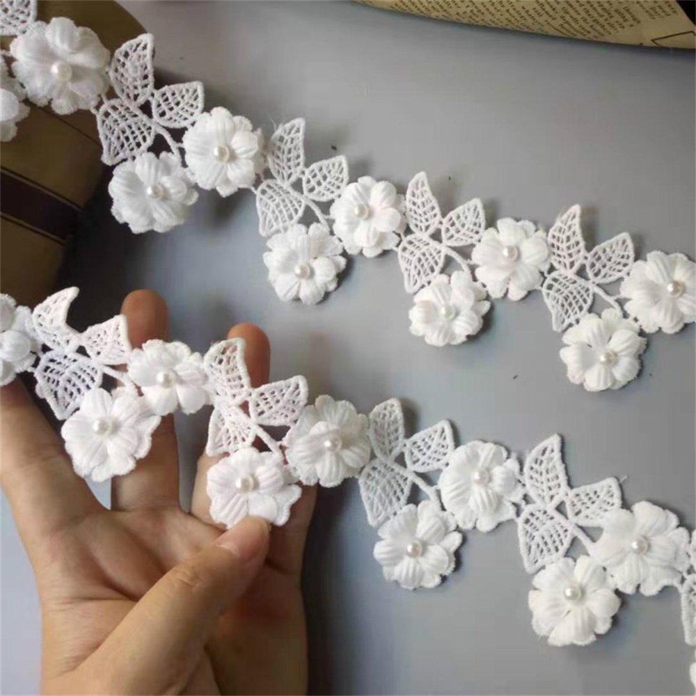 Wedding Water Supply - 2 Yard 6cm White Flower Embroidered