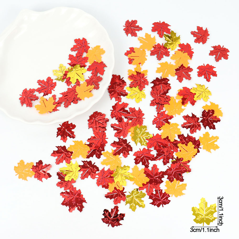 15g Fall Glitter Maple Leaves  - огляд і ціна Table Runner Sequin