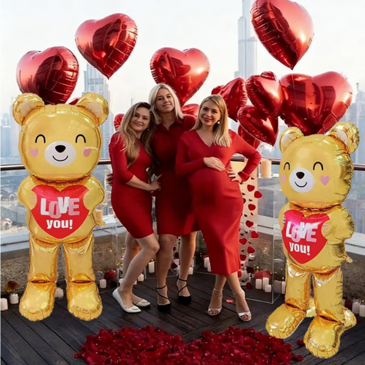 Large  60inch Standing Heart B - огляд і ціна Confetti Balloon Set
