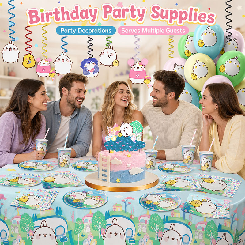 Molang Cartoon Themed Party Su - огляд і ціна Confetti Balloon Set