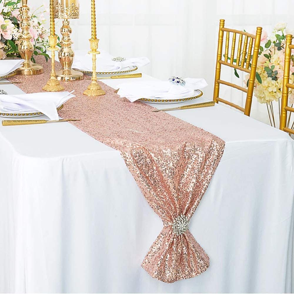 LICE-Sparkly Rose Gold Sequin  - огляд і ціна Table Runner Sequin