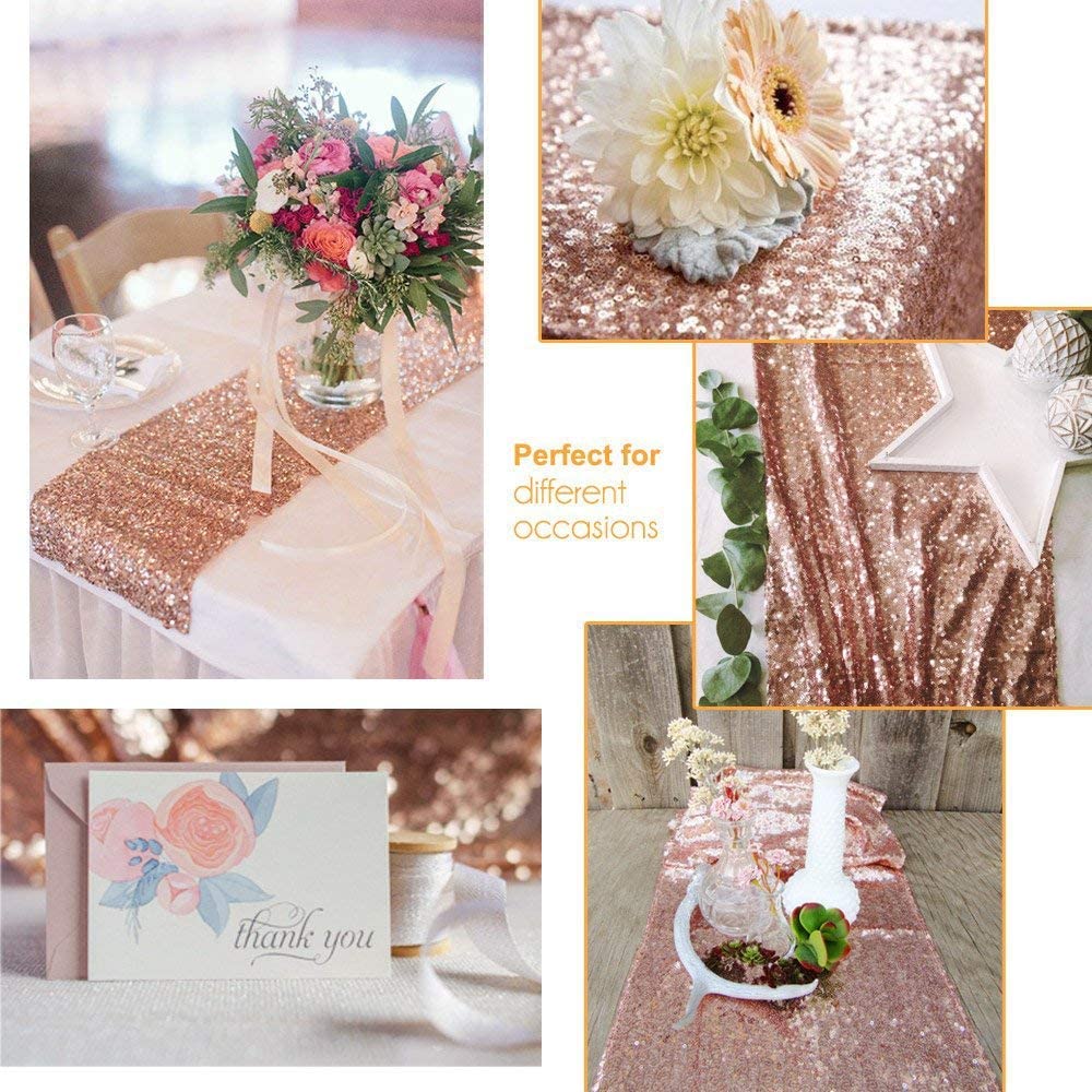 LICE-Sparkly Rose Gold Sequin  - огляд і ціна Table Runner Sequin