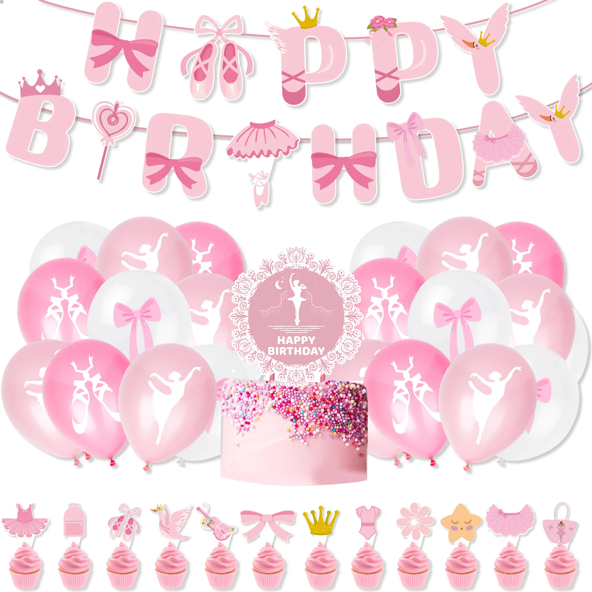 Pink Ballerina Ballet girl Hap - огляд і ціна Confetti Balloon Set
