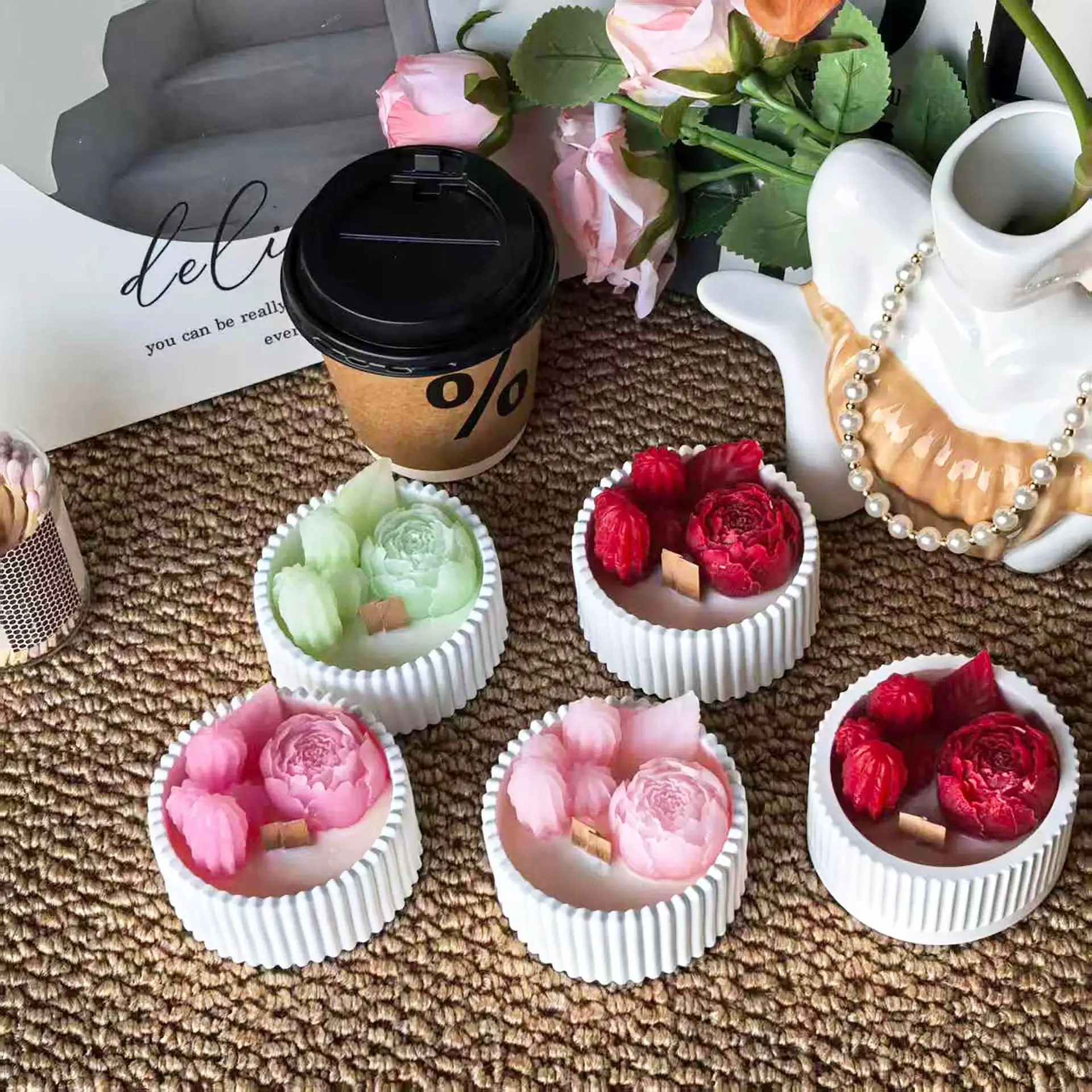 2pcs Floral Rose Cup Scented C - огляд і ціна Wedding Souvenir