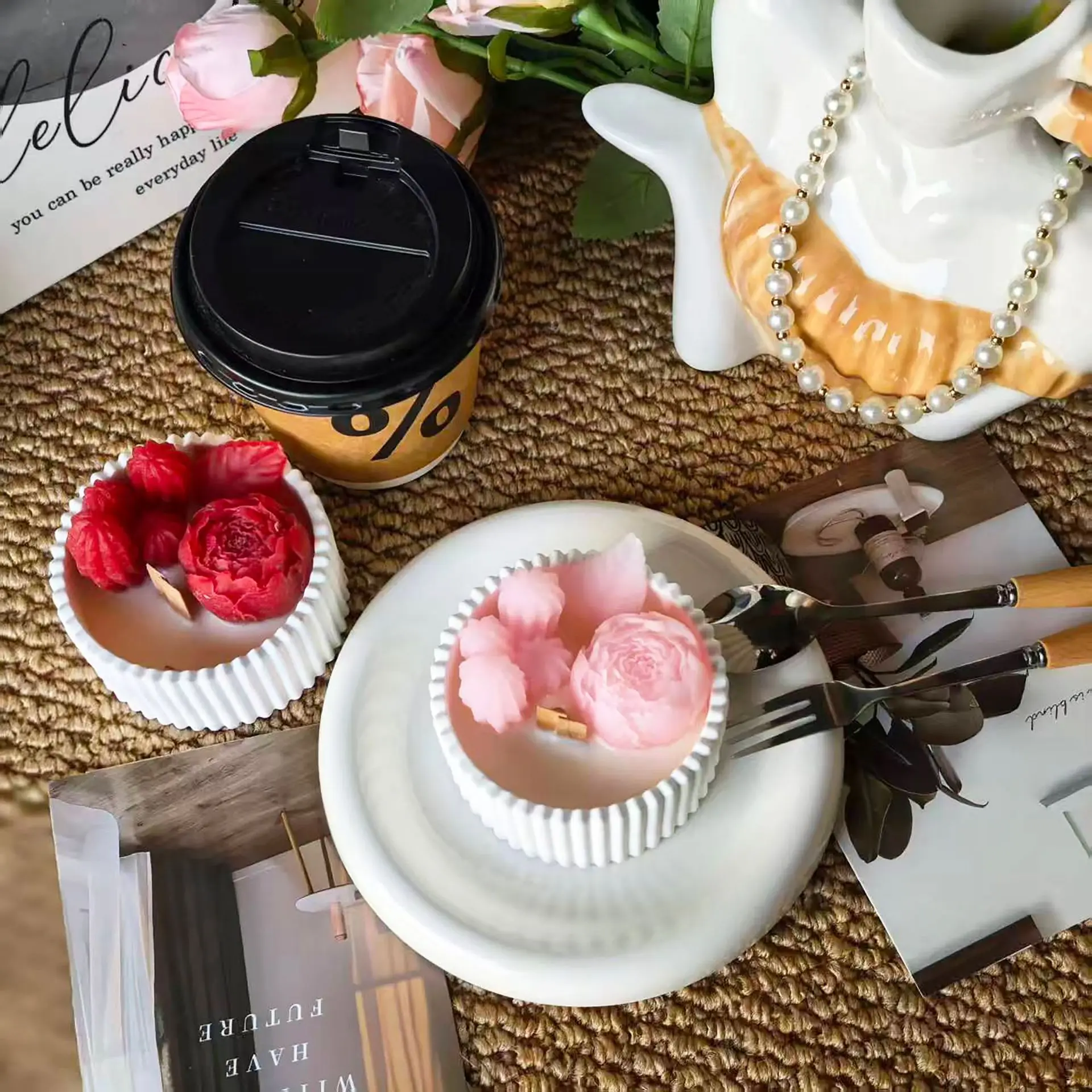 2pcs Floral Rose Cup Scented C - огляд і ціна Wedding Souvenir