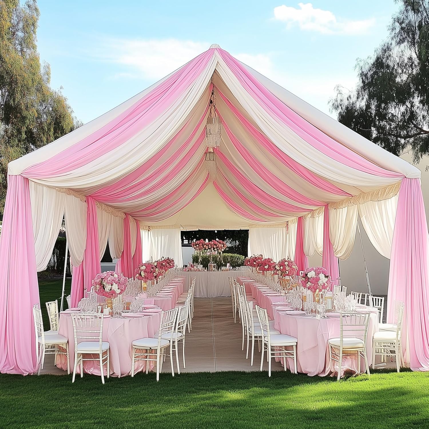 White Backdrop Curtains for Pa - огляд і ціна Wedding Backdrop Curtain