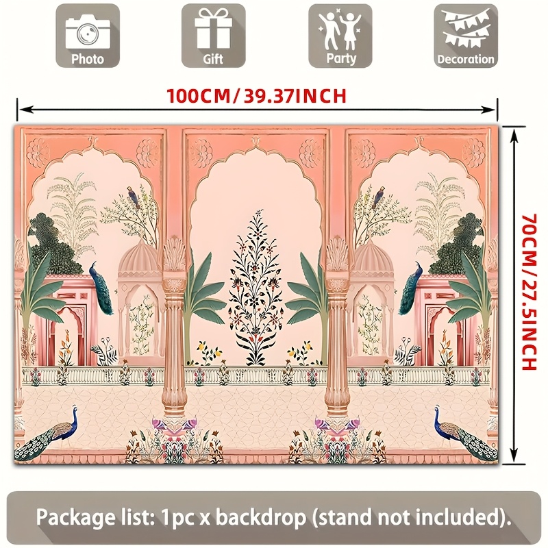 Ornate Mughal Floral Peacock B - огляд і ціна Wedding Backdrop Curtain