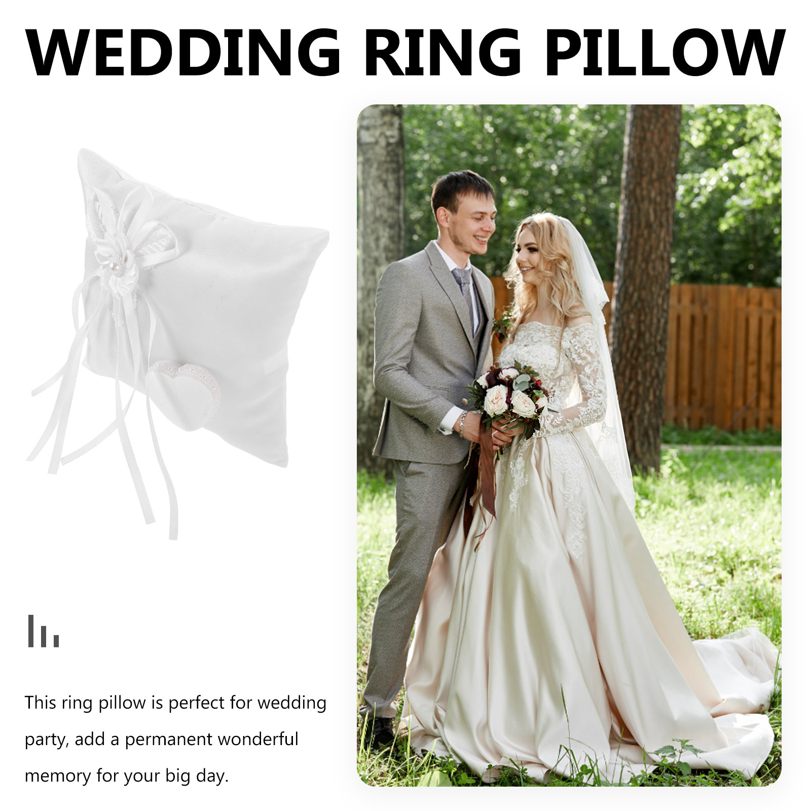 Floral Wedding Pillow Cushion  - огляд і ціна Ring Bearer Pillow