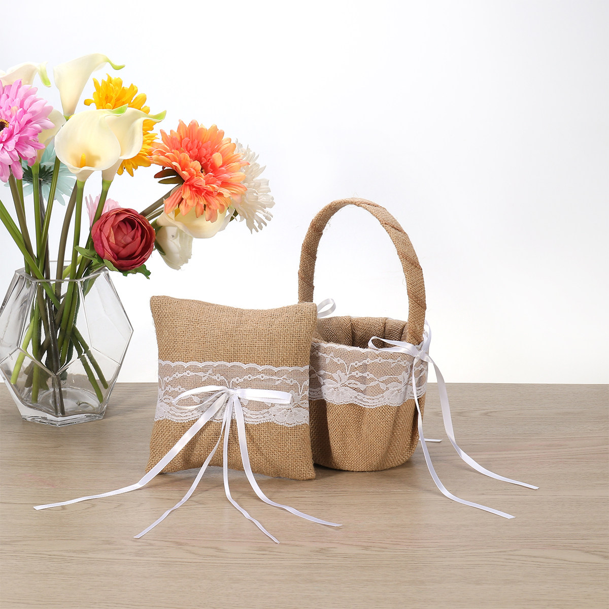 Set of 6 6'' Burlap Jute Lace  - огляд і ціна Ring Bearer Pillow